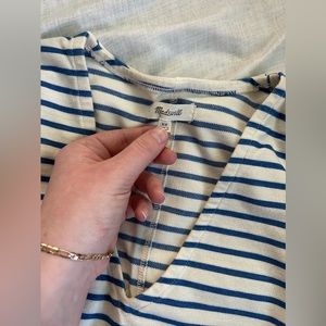 Madewell blue and cream striped dress